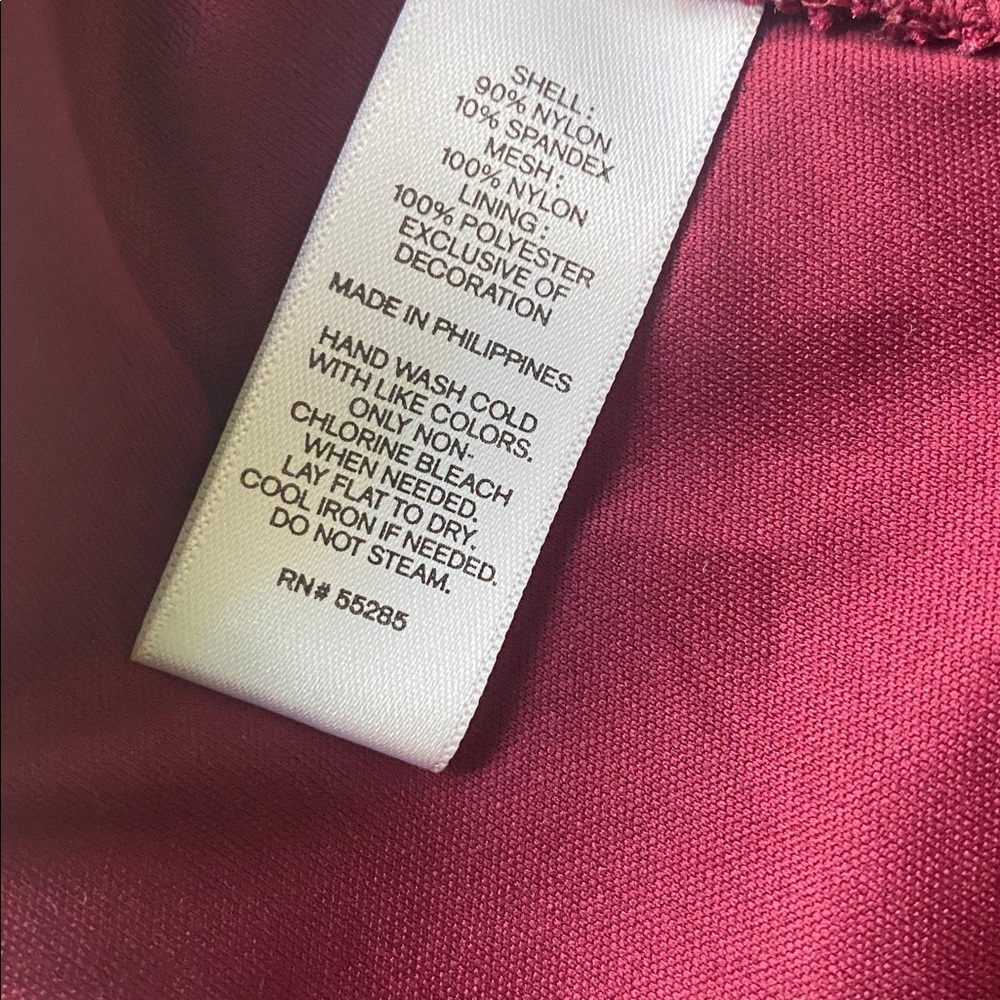 Express Burgundy Flirty Lace Bodysuit Top - Picture 13 of 13
